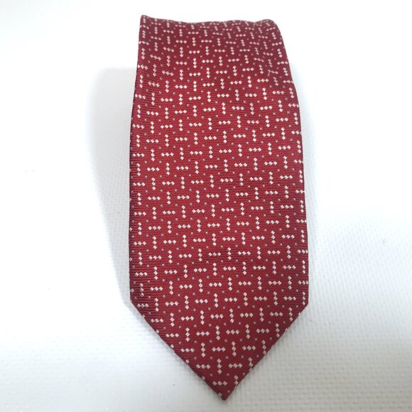 Silk Tie Burgundy Red with Dots J.Khaki Men - Picture 2 of 8
